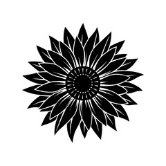 sunflower with bright yellow petals vector art