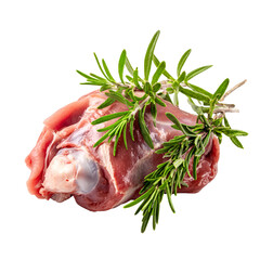Raw lamb meat with rosemary garnish fresh ingredients cooking food