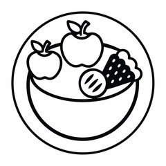 Healthy Meal Plate Vector Illustration with Food Groups and Proportions