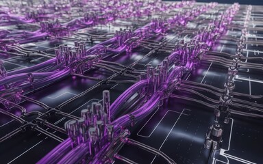 Digital Fiber Glow Net (No Text Elements)