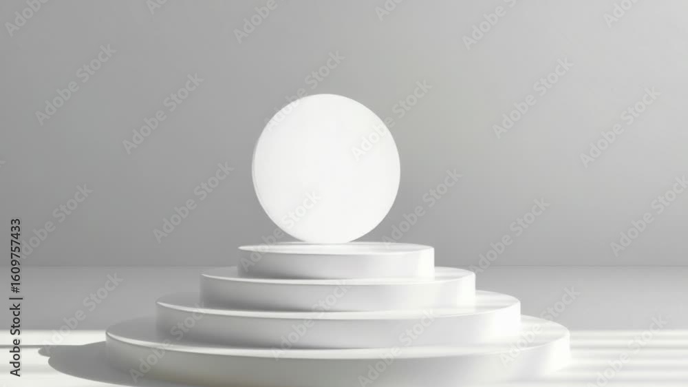 Aufkleber a stack of white plates on a table with a clean and simple design
