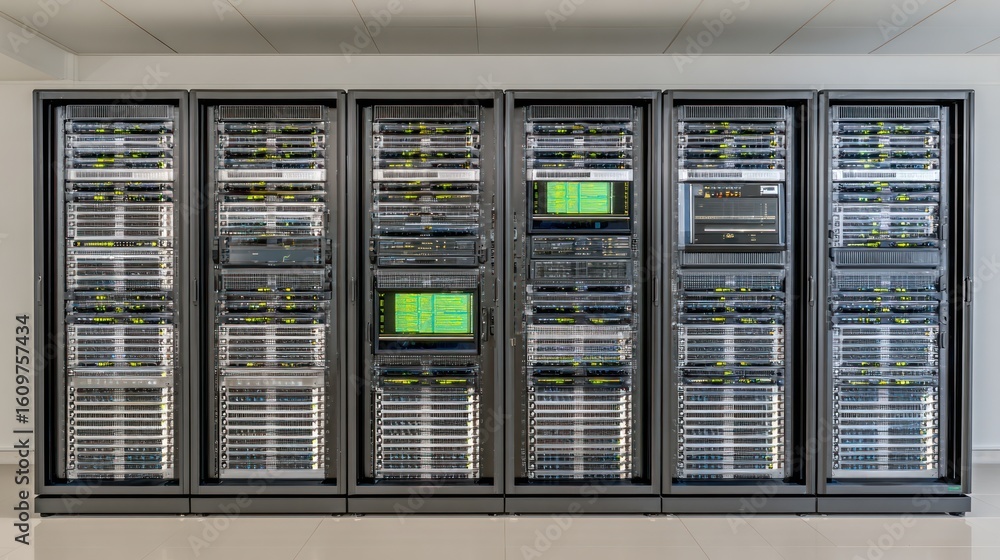 Poster server racks in a data center