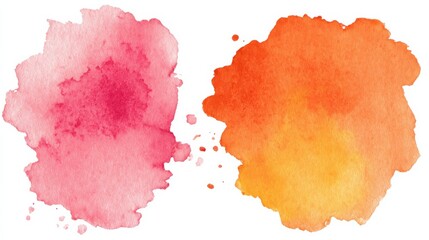 orange and soft pink watercolor splotch. Beautiful watercolor backgrounds Vector, no logos, no brands