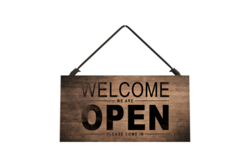 Owner retail, coffee shop woman turning sign board to open with wearing face mask, protection to pandemic of coronavirus reopen store, restaurant after close lockdown quarantine in covid. PNG