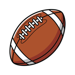 American Football: Vintage Style Brown Leather Ball Graphic Illustration