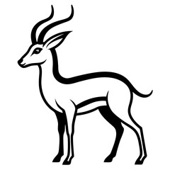 Fototapeta premium Cute Klipspringer Antelope Vector Illustration for Nature Prints