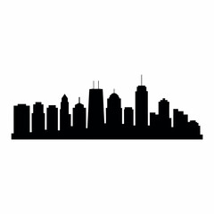 Fototapeta premium Cityscape Silhouette Against a Clear Sky, Evoking Urban Sophistication, Architectural Grandeur, and the Vibrant Energy of City Life