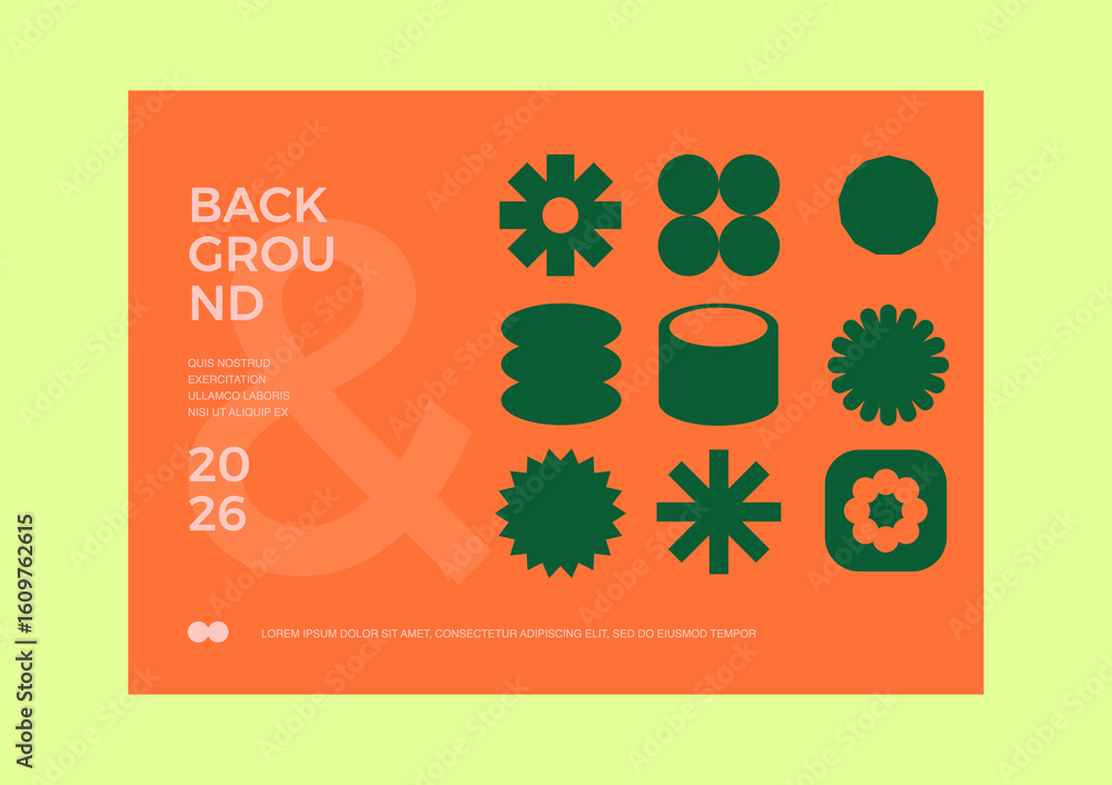 Poster geometric abstract backgrounds design. composition of simple geometric shapes. for use in presentati
