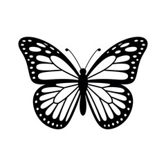 Elegant Silhouette of a Butterfly with Intricate Wing Patterns, Symbolizing Transformation, Beauty, and the Delicate Nature