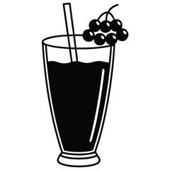 Vibrant Berry Smoothie in Glass Vector Illustration with Colorful Design