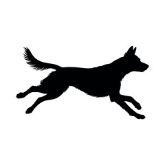Sleek Canine Silhouette A Shepherd Dog in Motion A Symbol of Loyalty and Intelligence for Dog Lovers and Animal Enthusiasts