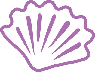 Seashell clip art design on plain white transparent isolated background for sign, decal, card, shirt, hoodie, sweatshirt, apparel, tag, mug, icon, poster or badge