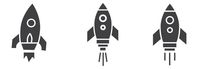 Startup icon set vector in black and white colors. white background. EPS 10 