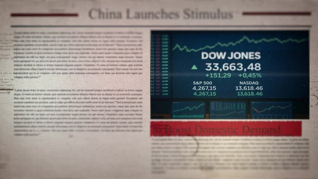 China Launches Stimulus to Boost Domestic Demand Newspaper Style Headline Titles