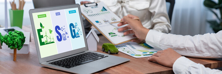 ESG environmental social governance policy for brisk business to set a standard to achieve high ESG...