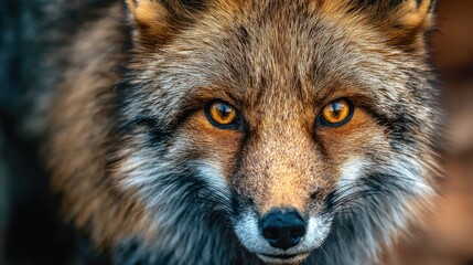 Fototapeta premium Fox face close up nature photography