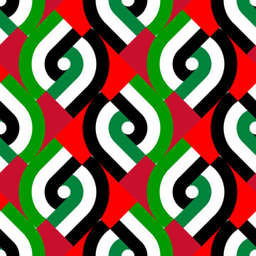 loop pattern of united arab emirates flag. stripes background for decoration. vector illustration
