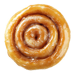 Fototapeta premium Golden Glazed Cinnamon Roll with Spiral Layers
