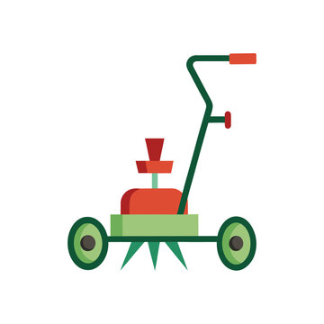 Simple Vector of a Lawn Dethatcher for Gardening on white background