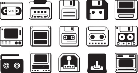 home appliances icons set