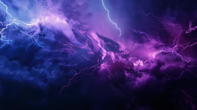 A dramatic sky with lightning bolts illuminated by the sun, perfect for use in weather or nature-related designs