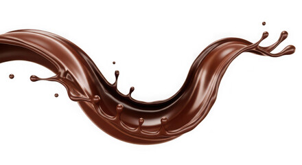 Rich chocolate splash wave motion against a black background