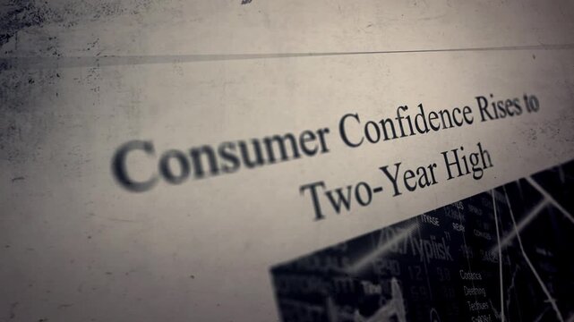 Consumer Confidence Rises to Two-Year High Newspaper Style Headline Titles