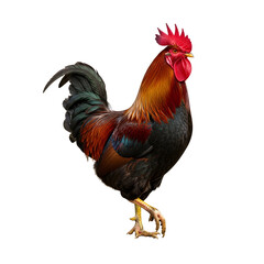 Fototapeta premium Rooster standing proud on black background