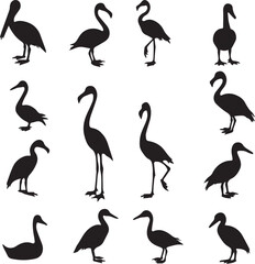 Big Cat Silhouettes Set  Lions, Tigers, Leopards Icons