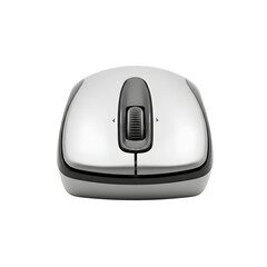Sleek white computer mouse black background