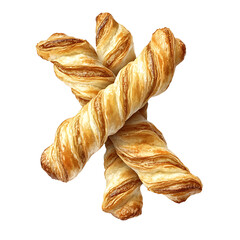 Golden, Flaky Pastry Twists Arranged in a Cross Pattern