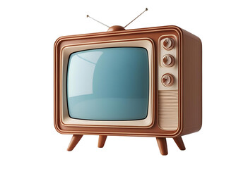 3D retro TV icon isolated for vintage, media, display, or entertainment use.