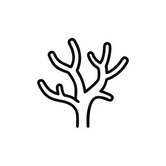 Obraz premium Minimalist outline icon a branching coral reef ocean