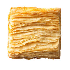 Golden, Flaky Pastry Layers Stacked Neatly