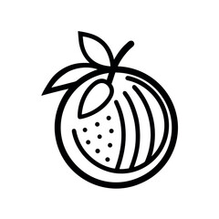 Abiu Fruit Line Art Vector Icon 