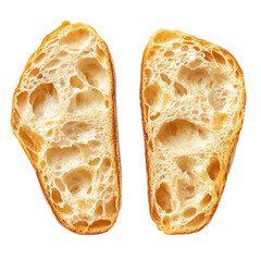 Sliced Bread Halves with Visible Crumb Structure