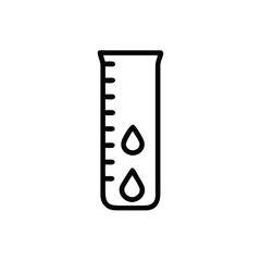 Outline icon a rain gauge with two water drops meter measurement
