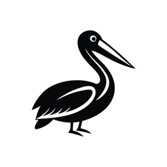 pelican silhouette vector art illustration
