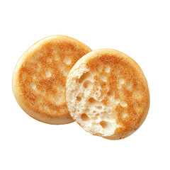 Freshly Toasted English Muffin Halves with Visible Nooks and Crannies