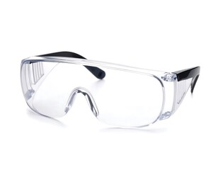 Clear safety glasses on white background (2)
