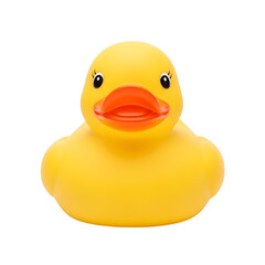 Classic yellow rubber duck on black