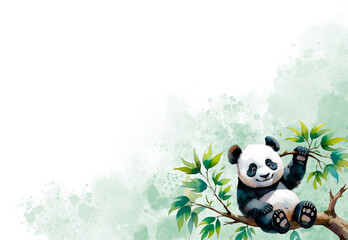 Panda background with copy space area 