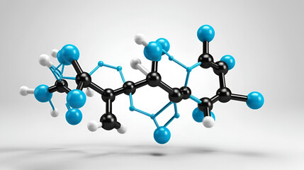 methylisothiazolinone molecular structure, 3d model molecule, organic compound, structural chemical formula view from a microscope