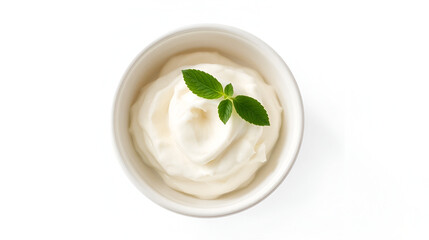 Bowl with Curd on white background. Food image series