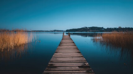 Fototapeta premium Tranquil lakeside pier