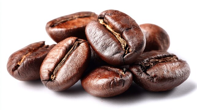 Roasted coffee beans closeup