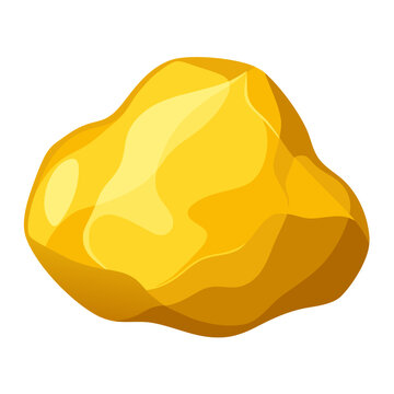 Gold nugget food vector on white background.