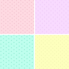 Pastel Seamless Pattern Set ? Ducks, Drops, Circles, and Lines in EPS Format.eps