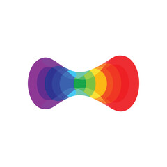 Vibrant Rainbow Abstract Connection. Luminous color spectrum design featuring overlapping translucent circles. Symbolizes unity, diversity, and fluid transitions on a dark backdrop.