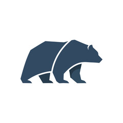 Stylized Geometric Bear Icon. Modern polygonal artwork depicting a powerful creature. This elegant graphic symbolizes fortitude, nature, and resilience.